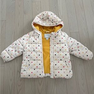 EUC✨2T Old Navy Polka Dot Hooded Jacket with Yellow Lining